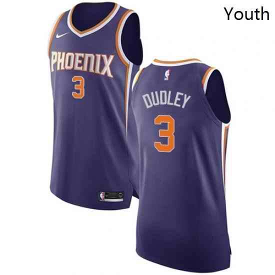 Youth Nike Phoenix Suns 3 Jared Dudley Authentic Purple Road NBA Jersey Icon Edition